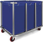 Commercial Laundry Cart with Wheels, 400L Capacity Heavy Duty Large Laundry Basket with Watertight Oxford Bag and Sturdy Steel Frame for Home, Hotel,Hospital,440 lbs(Blue)