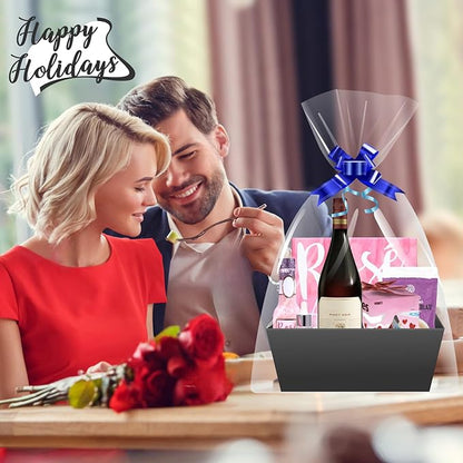 Baskets For Gifts Empty Organizing,【5PK】 Black Small Gift Basket Empty To Fill For Holiday, Birthday, Easter,Wedding Baby Party Gifting And Any Occasion