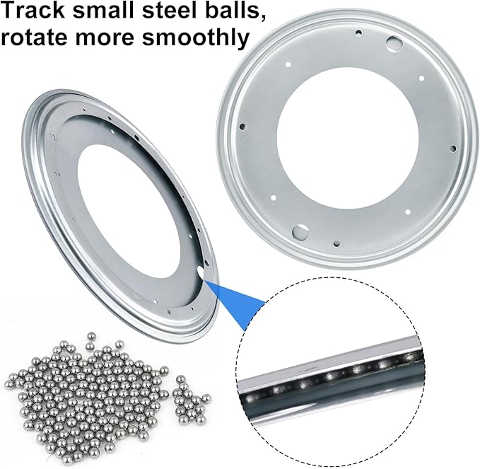 8 Pack 12 Inch Lazy Susan Turntable Bearing Plate, Heavy-Duty Lazy Susan Hardware for Kitchen, Furniture & DIY Projects, 1000lbs Capacity?Silver?