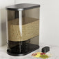 SYNCVIBE Large Rice Dispenser 22-25Lbs, Cereal Dispenser Rice Container Food Storage Container with Measuring Cup, Cereal Containers Storage Kitchen Storage Household Moisture Proof Holder, Black