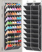 UVIAHOMI 20-30 Pairs Over the Door Shoe Organizer, Clear Pockets Hanging Shoe Storage for Closet, 10-Tier Door Shoes Rack, Handing Shoes Holder Fit All the Family's Sneakers, Boots, Heels, Dark Grey