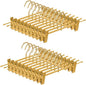 Matte Gold Aluminum Pants Hangers 20 Pack, Lightweight Skirt Hangers with 360°Swivel Hooks and Non-Slip Adjustable Clips for Trousers, Skirts, Jeans, Kids & Adults, Durable, Space-Saving