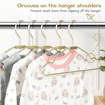 VWV Aluminum Hangers, 20 Pack Baby Hangers，12.6 Inch Children Baby Hanger, Sturdy Metal Children Clothes Hangers for Wardrobe, Space-Saving Toddler Hanger