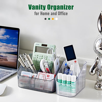 Black Makeup Organizer, Makeup Brush Holder 8 Cups for Vanity, Bathroom Countertop Organizer, Dresser Organizer for Cosmetic Display, Skincare Cups, Perfume Stand, Toiletry