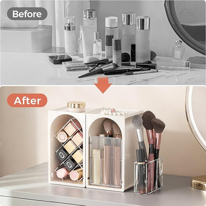 Modular Makeup Organizer, Clear Acrylic Cosmetic Storage Box with Drawer, Vanity Countertop Organizer for Makeup, Skincare and Beauty Accessories – Multiple Styles