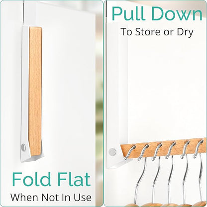 TERRA HOME Over The Door Coat Rack - Portable Foldable Laundry Hanger Dryer Rack - Ideal for Travel and Laundry Needs - Convenient Over The Door Hanger for Clothes and Laundry - 1PCS (White)