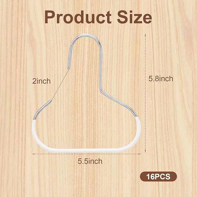 16 Pack Scarf Hangers,Metal Belt Hat Ring Hanger Non-Slip Scarf Storage Organizer with Grip Coating for Hanging Scarves Belts Hats Purses Tank Tops
