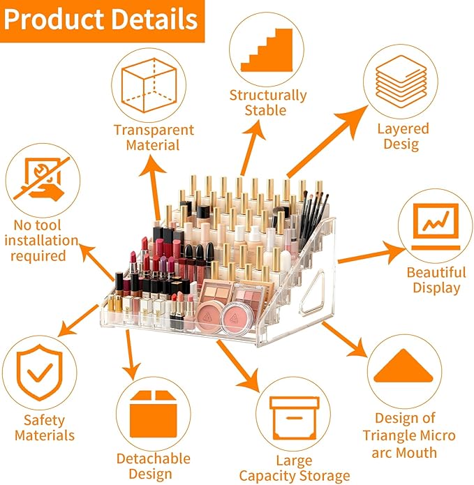 New 2025 7th Floor Nail Polish Organizer, Acrylic Display Case, Makeup Organizer, Detachable Nail Polish Holder, Convenient Assembly of Transparent Nail Polish Holder Stand