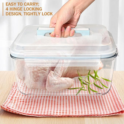 Large Glass Storage Containers with Lids 200oz/6000ml - Borosilicate Extra Large Glass Food Storage Containers for Rotisserie Chicken, Turkey - XL Big Glass Bowl Airtight Freezer to Oven Safe