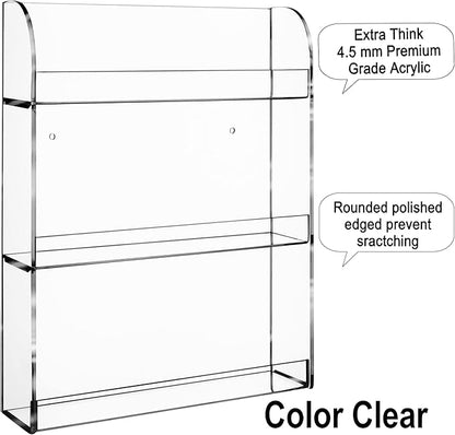 AMT Acrylic Nail Polish Racks for the Wall. CLEAR Nail Polish Display. Essential Oils Organizer. Holds up to 48 Bottles. Plus a Microfiber Cloth for Cleaning Purposes (3 Tier- 48)