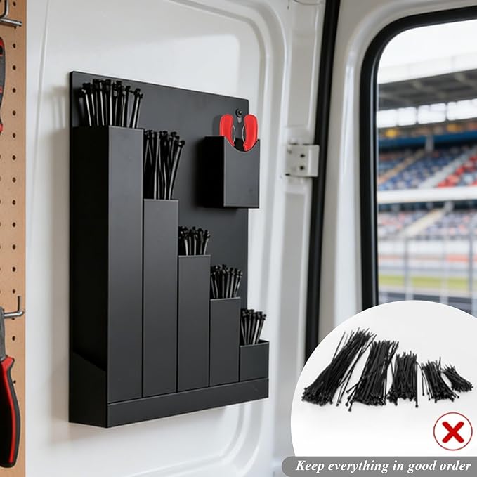 Cable Tie Holder, Cable Tie Organizer Fits Various Lengths of Zip Ties, Zip Tie Holder for Workshop, Shed, Garage, Home
