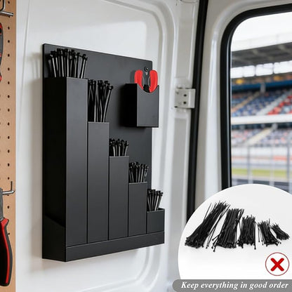 Cable Tie Holder, Cable Tie Organizer Fits Various Lengths of Zip Ties, Zip Tie Holder for Workshop, Shed, Garage, Home