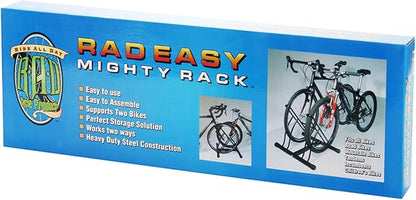 Bike Rack – Dual Bicycle Stand for Mountain, Road, or Kid’s Bikes – Indoor or Outdoor Steel Bicycle Storage – Tire Rack for Truck by RAD Cycle