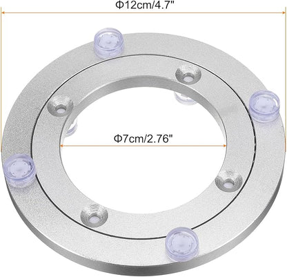 uxcell Lazy Susan Turntable Bearing, 5 Inch Rotating Bearing Turntable Base for Kitchen Dining Table, Silver Tone