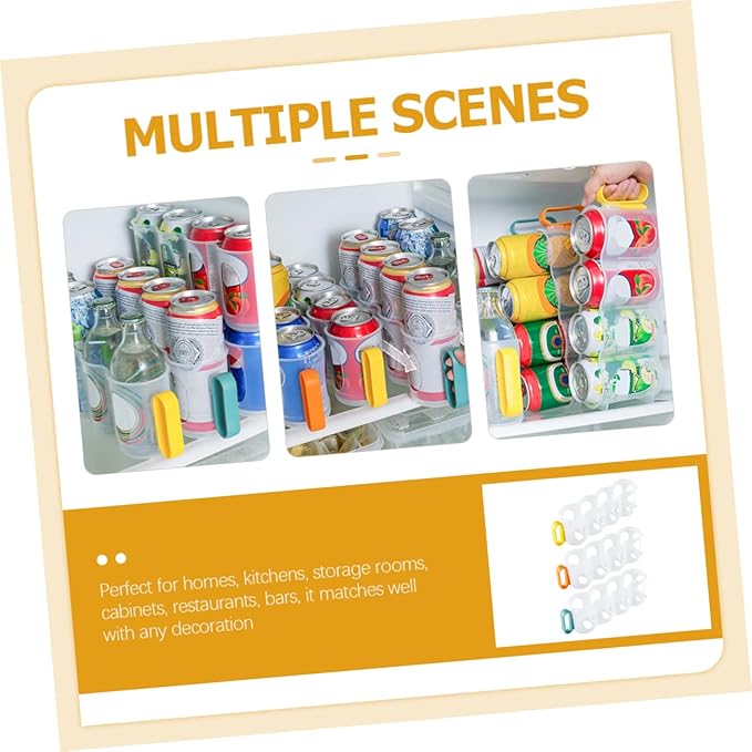 3pcs Refrigerator Can Holder Soda Can Dispenser Organizer for Fridge Storage Box for Canned Drinks Random Color