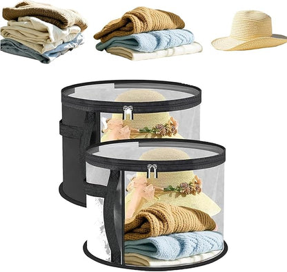 Clear Organizer Hat Box Oversized,Stackable Clear Baseball Caps Holder Containers,Hat Rack Display Case,Versatile Hat Storage Box and Closet Organizer