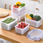 3 PCS Fruit Storage Containers for Fridge Food Berry Storage Container Set with Removable Strainer Lid Berries Container for Fridge BPA-Free Plastic Crisper for Long-Term Freshness