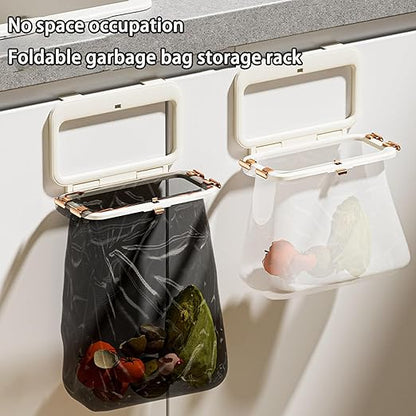 Foldable Garbage Bag Holder for Space Saving Easy Installation On Cabinet Door Wall Or Bathroom Door Multi Purpose Use