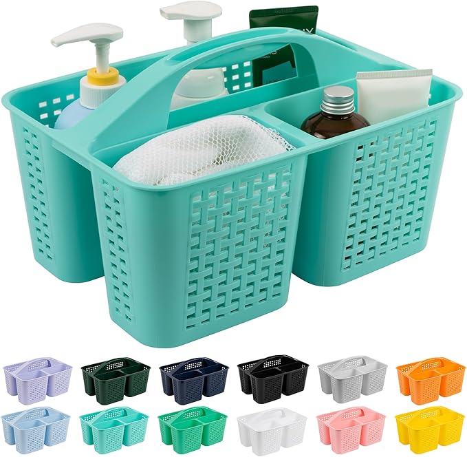 Tiawudi Portable Shower Caddy, Caddy Organizer with Handle, Plastic Shower Basket Hold Soap, Shampoo, Hair Supplies and Beauty Products, Cleaning Supplies Organizer for Home, Dorm, Shelf and Cabinet