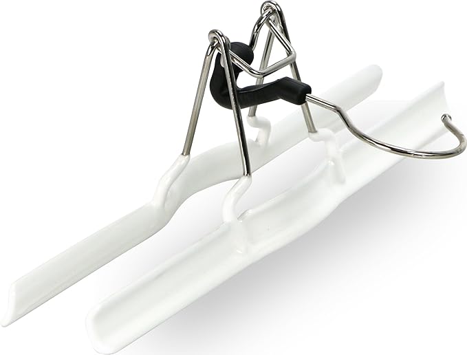 Mawa by Reston Lloyd Non-Slip Space-Saving Clothes Hanger with Clamp for Pants and Skirts, Style M/26, 1-Piece, White