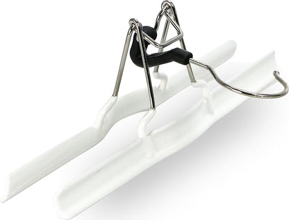 Mawa by Reston Lloyd Non-Slip Space-Saving Clothes Hanger with Clamp for Pants and Skirts, Style M/26, 1-Piece, White