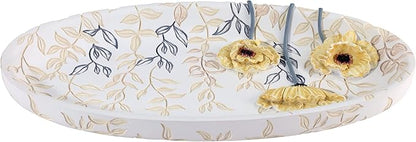 Avanti Linens - Vanity Tray, 100% Hand-Painted Resin Bathroom Accessories, Floral Home Decor (Marielle)