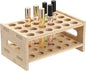 ELLDOO Rollerball Perfume Organizer, 24 Spaces Bamboo Perfume Storage Holder Beauty Scent Holder with Handle, Makeup Lipgloss Lipstick Display Case