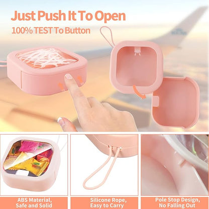 Hair Tie Organizer, 6 Pcs Small Portable Travel Storage Holder Qtip Dispenser for Hair Tie Accessories, Small Items Holder Containers for Home Office Outdoor Travel Organizer, Pink&White