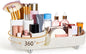 Teen Girls Mother's Day 360 Rotating Bling Makeup Organizer Gift Rhinestone Diamond Bathroom Organizer Girly Skin Care Brush Holder for Countertop, Bathroom Essentials(White,Pearl)