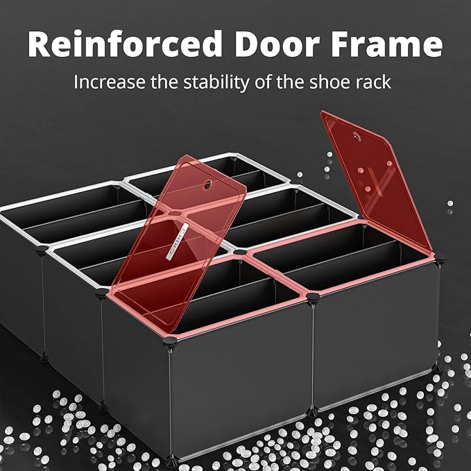 MAGINELS Shoe Rack,Expandable Shoe Cabinet Easy to Assemble. Shoe Storage with Door,Entryway, Closets, Hallway, and Bedroom.Accommodates Up to 32 Pairs of Shoes.