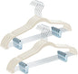 HOUSE DAY Velvet Hangers with Adjustable Clips 10 Pack, Non-Slip Suit Organizer with 360° Hook - Heavy Duty Hanger for Pants, Skirts, Blouses, Dresses - Outfit Hangers All-Season Space Saver (Ivory)
