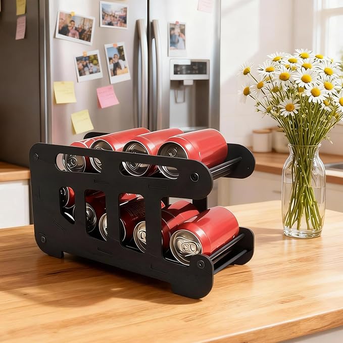 OYEFLY Wood Can Dispenser Rack (Black 4Pcs)