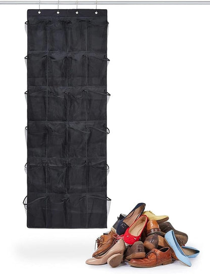 for Bilpa Shoe Organizer, Over The Door Hanging Closet Rack, 24 Large Mesh Pockets