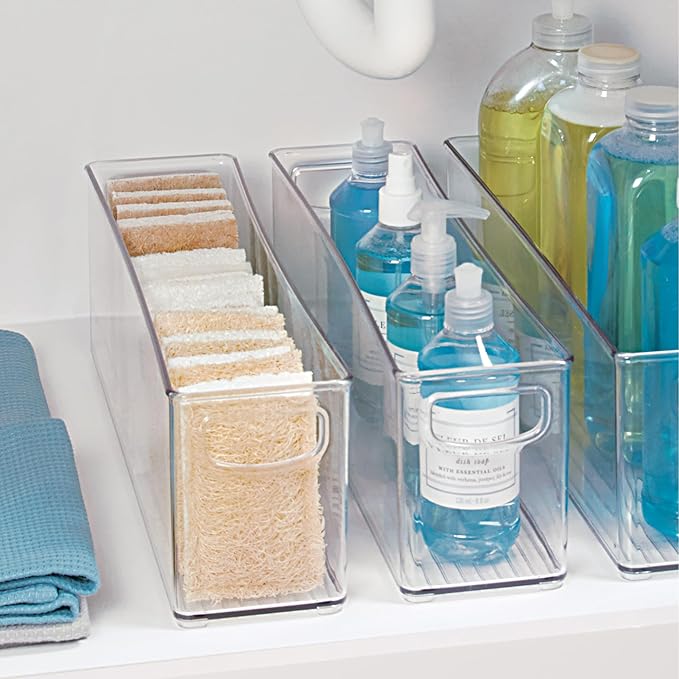 iDesign Recycled Plastic Stackable Storage Bin - Perfect to Hold Breast Milk Bags - Clear
