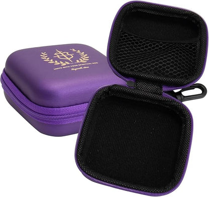 Nazareth Store Purple Rosary Case with Zipper & Clip Hard Shell Protective Prayer Beads Holder with Soft Interior & Mesh Pocket Travel Pouch for Catholic Rosaries & Religious Gifts
