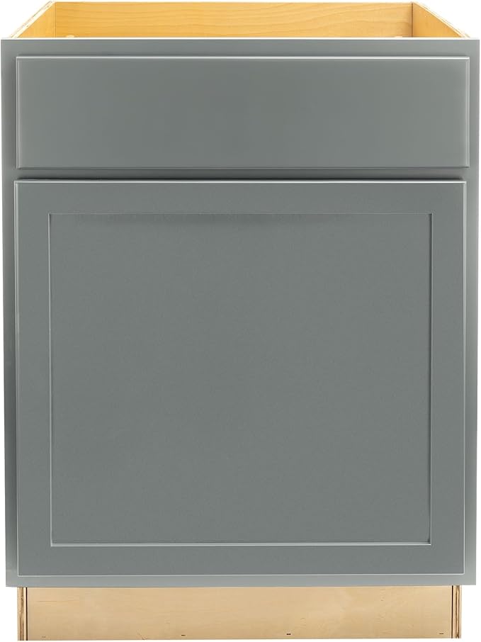 Quicklock RTA (Ready-to-Assemble) | Base Kitchen Cabinets - Shaker Style | Made in America (Magnetic Gray, 24" Wx34.5 Hx24 D Base)