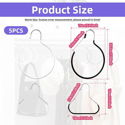 20 Pcs Scarf Ring Hangers (Black and white) Anti-Slip Wardrobe Storage Accessories for Ties Hat Hooks Scarves Belts Tank Tops
