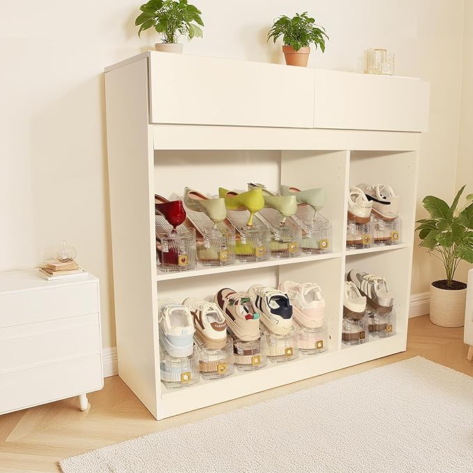 20 Pack Shoe Slots Organizer, Shoe Stackers Organizer for Closet Adjustable Shoe Holder Space Saver 50% Shoes Racks for Closet Organization