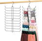 Scarf Hanger for Closet, 20 Large Capacity Scarf Organizer, Space Saving Scarf Holder Hijab Rack Closet Organizers and Storage, Black 1 Pack