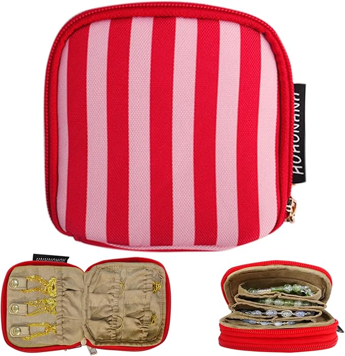 Travel Jewelry Case Small Jewelry Organizer Purse Jewelry Bag Women Gifts Jewelry Purse for Bracelet Rings Earring Necklace