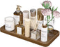 Weenson Bathroom Vanity Tray for Soap Dispenser, Perfume, Makeup, Dresser Jewelry, Decor, Candle, Bamboo Kitchen Tray for Counter Coffee Spice Salt Brown Toilet Tank Tray11.81”L x 6.1”W x 0.79”H
