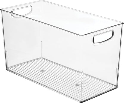 iDesign Plastic Storage Bin with Handles for Household Storage - Set of 4 - Clear - Made in USA