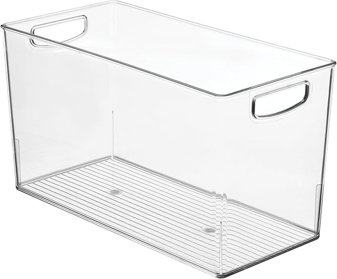 iDesign Plastic Storage Bin with Handles for Household Storage - Set of 2 - Clear - Made in USA