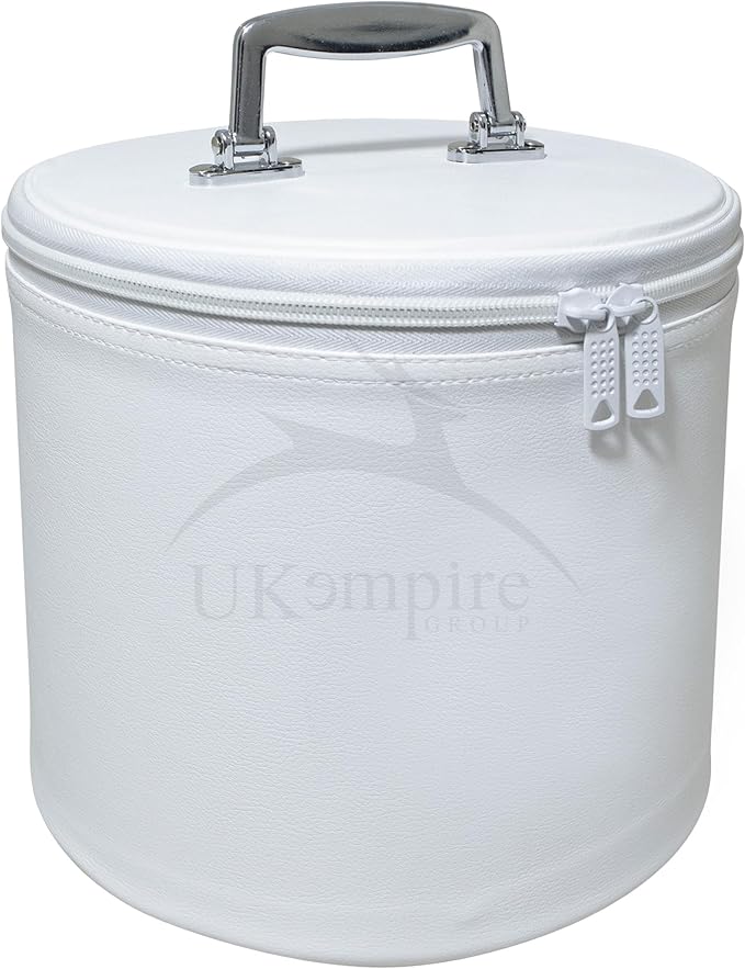 Premium Masonic Fez Cases - Imitation Leather Hat Display Storage Box | Available in White, Red, Blue, Purple, Black (White)