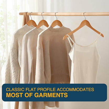 Wooden Shirt Hangers - Pack of 30 Sturdy Wood Hangers, Ideal for Laundry & Everyday Use, Heavy Duty, Natural