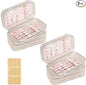 Large Tri-Fold Press On Nail Organizer Case - 4-Page Portable Storage Box for Fake Nails, Clear PET Plastic Travel Holder (6×3.2×1.8 inch) Texture 2Pcs