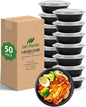 UMT Plastar 32 oz Round Meal Prep Bowls with Lids, 50 Pack BPA-Free To Go Food Containers, Microwave Freezer Dishwasher Safe, Round Food Storage Containers for Meal Prep Takeout