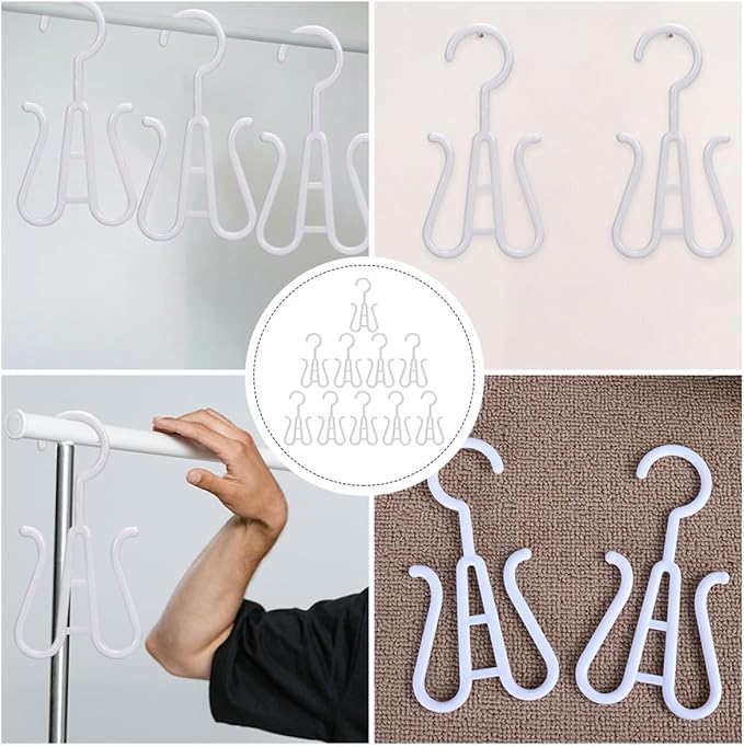 10pcs White Plastic Shoe Organizer Hooks, Multi-functional Shoe Drying and Hanging Rack for Home Closet Storage