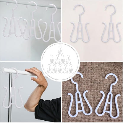 10pcs White Plastic Shoe Organizer Hooks, Multi-functional Shoe Drying and Hanging Rack for Home Closet Storage