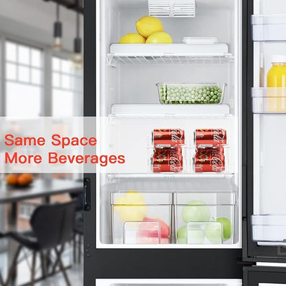 Soda Can Organizer for Mini Fridge, 9'' Acrylic Rolling Can Organizer Dispenser, Auto Beverage Can Holder Rack, Can Storage Organizer, Can Drink Holder for Canned Food Beer 12oz Standard Cans